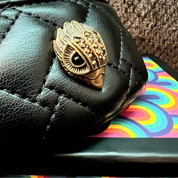 NEW with TAGS KURT GEIGER LONDON KENSINGTON Black Leather WRISTLET BAG With Box - Picture 2 of 6